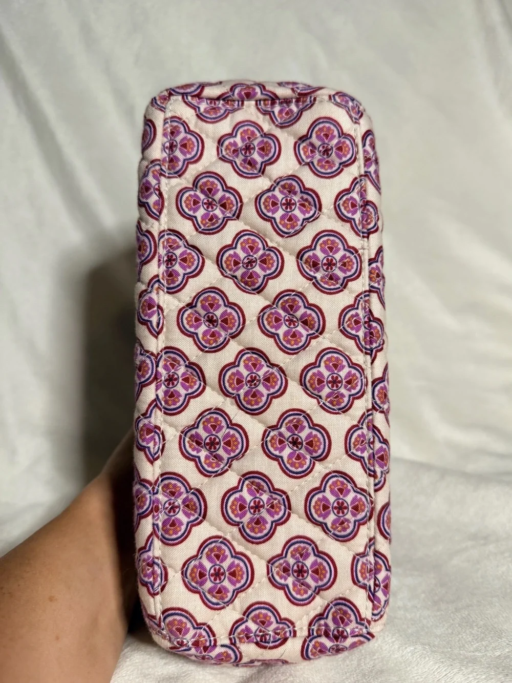 Vera Bradley Light Pink and Purple Quilted Cosmetic Wristlet